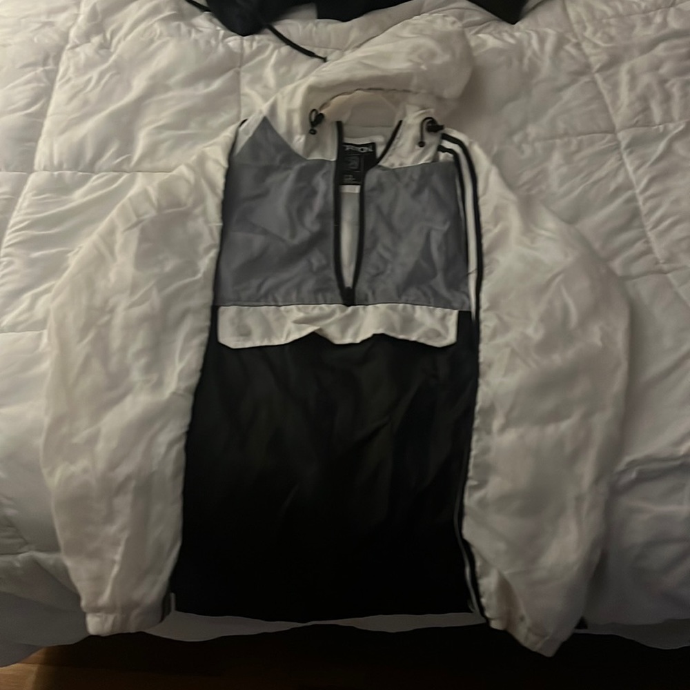 Generic brand windbreaker - Black, White, and Gray - Size M
